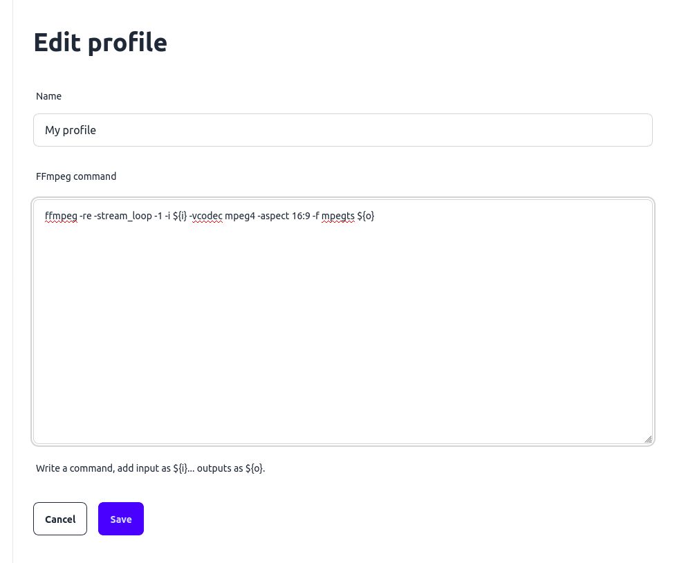 Profile edit form