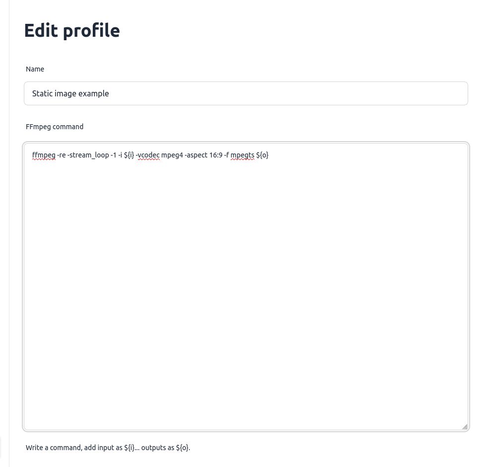 Add profile for streaming static images