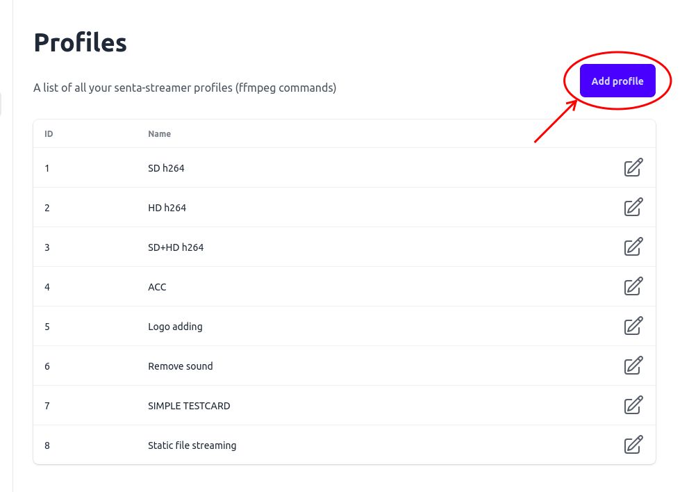 Add profile from profiles page