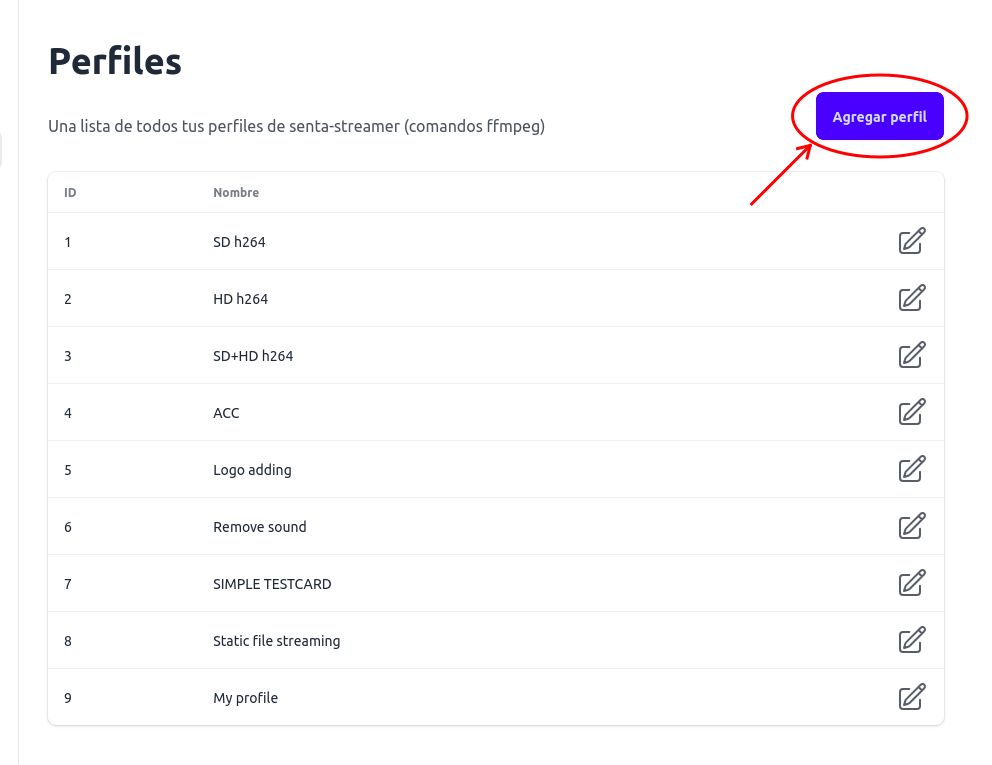 Añadir perfil desde la página de perfiles