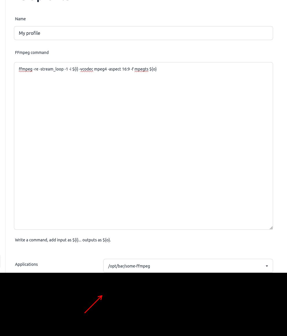 Specify alternative FFmpeg in Profile