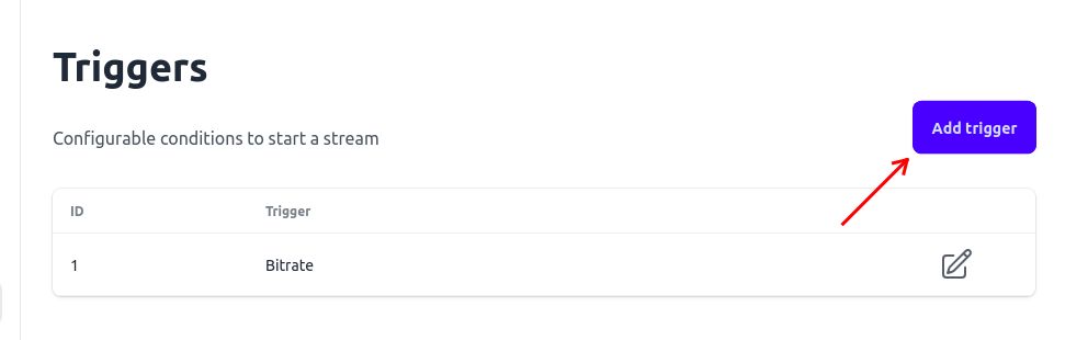Add trigger from triggers page